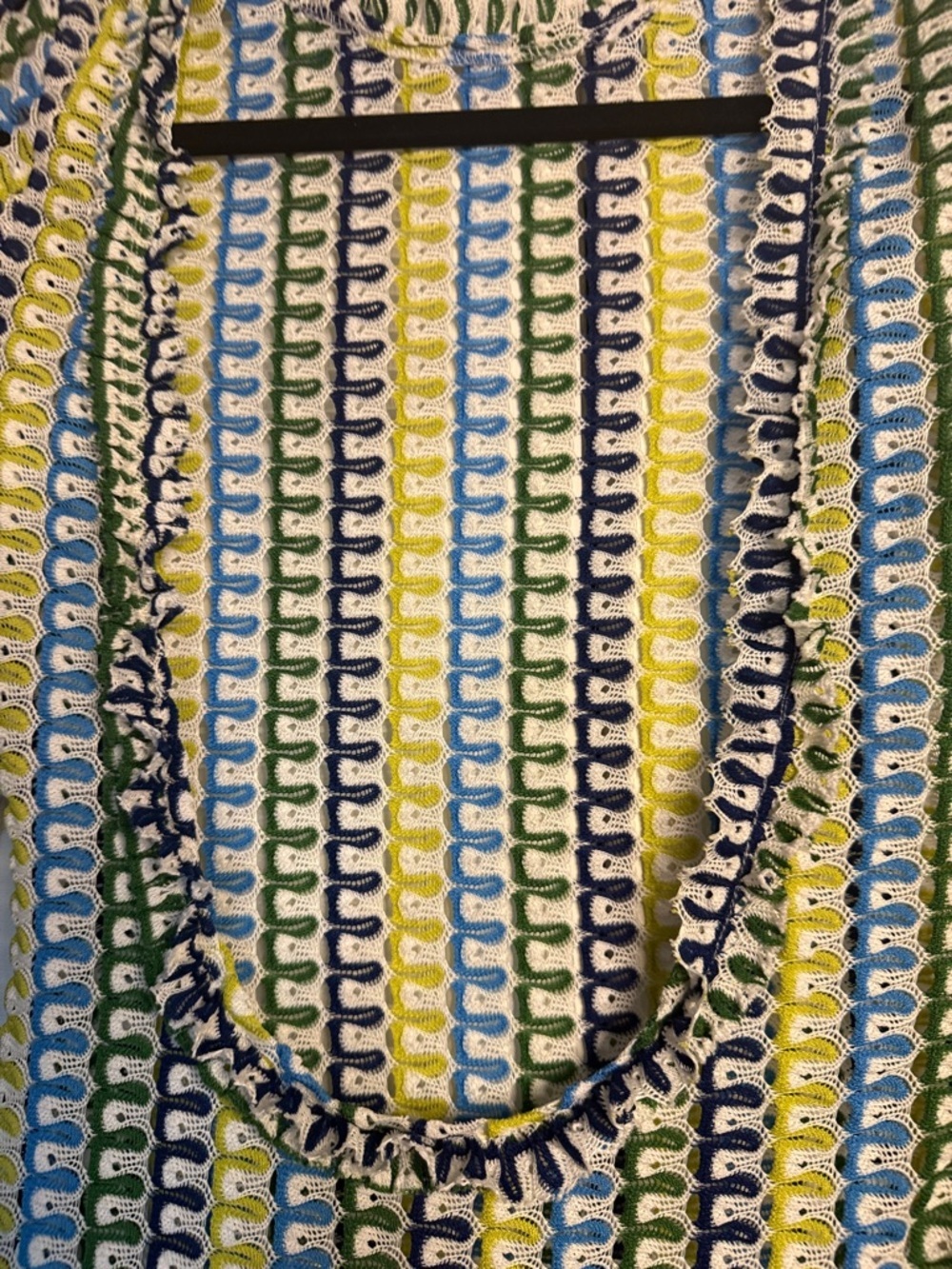Striped Blue, Yellow & White Swim Coverup Maxi Dress - Picture 7 of 10